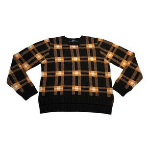 Forever 21 Crewneck Plaid Sweater Size Medium Clueless Cozy Holidays 90s Y2Kw